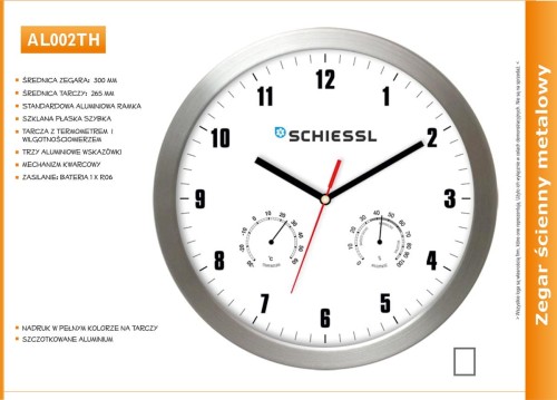 aluminiowy zegar reklamowy z temperaturą