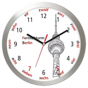Aluminiowy zegar ścienny Wieża TV Berlin