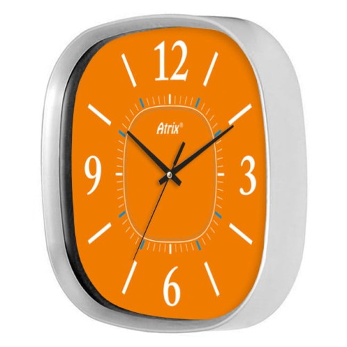 zegar kwadratowy pomarańczowa tarcza