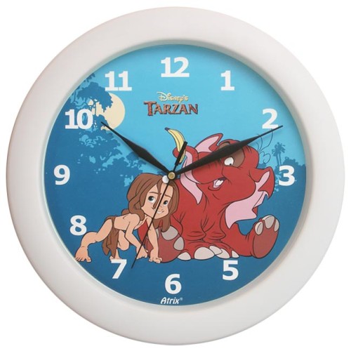 Zegar tarzan z budzikiem biały