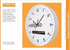Zegar reklamowy 12'  biały /305mm