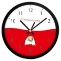 Zegar polska flaga z czarną ramką