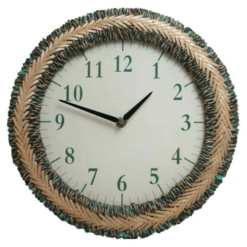 zegar ścienny z trzciny
