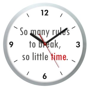 Zegar ścienny kwarcowy rules to break