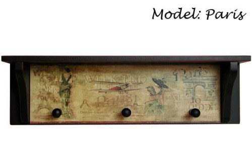 Drewniany wieszak ozdobny Paris