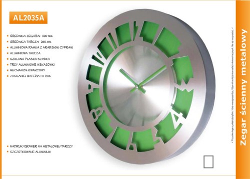 aluminiowy zegar reklamowy