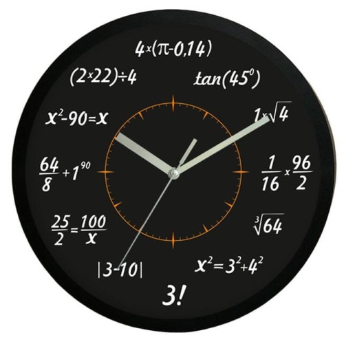 Zegar matematyczny czarny