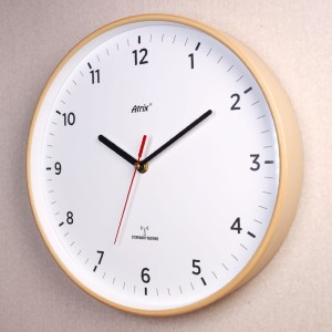 Zegar sterowany radiowo jasne drewno slim #1