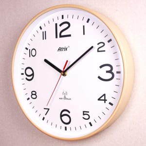 Zegar sterowany radiowo jasne drewno slim #2