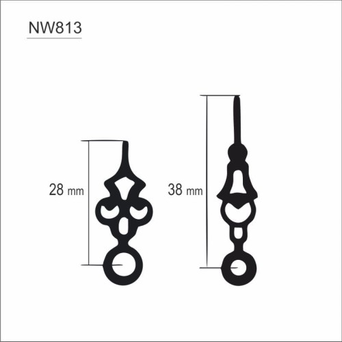 mini wskazówki ażurowe czarne