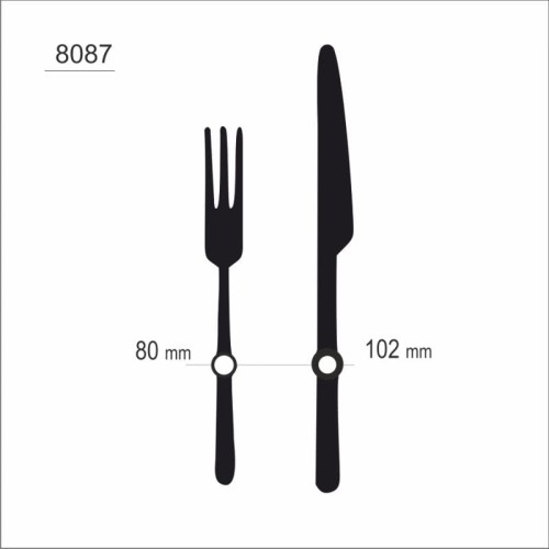 wskazówki w kształcie widelca i noża