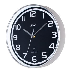 Zegar srebrny sterowany radiowo #3 /25cm