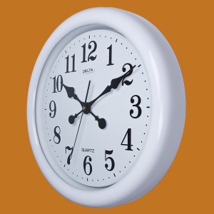 Zegaar duży sterowany radiowo biały/40cm