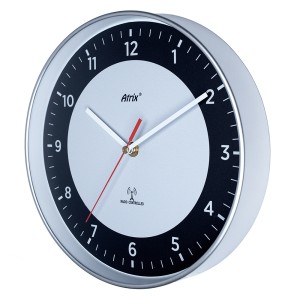 Zegar srebrny sterowany radiowo #5 /25cm