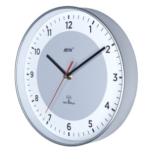 Zegar srebrny sterowany radiowo #6 /25cm