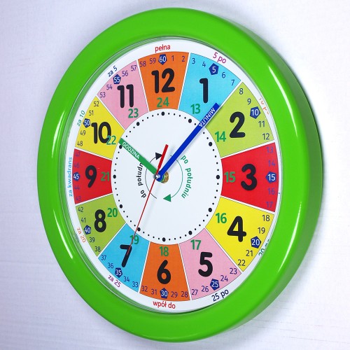 zielony zegar edukacyjny