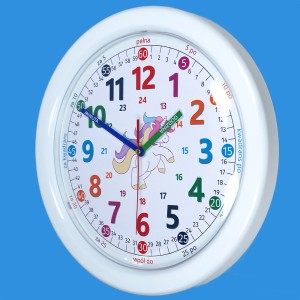 Duży zegar do nauki odczytu czasu biały/ 32,5cm