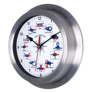 Zegar metalowy dla żeglarzy węzły żeglarskie/ 20cm