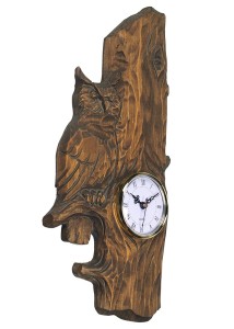 Zegar wyrzeźbiona sowa na gałęzi /40cm
