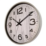 Zegar Gamma tarcza stare drewno srebrny /30cm