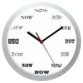 Zegar "NOW" ze srebrną ramką