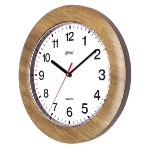 Zegar ścienny szeroka ramka z dekorem Dąb Bijoux 27cm