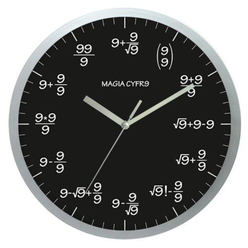 Zegar matematyczny srebrny