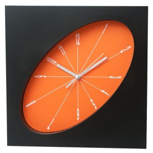 Zegar ścienny elipsa czarny #2