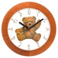Zegar drewniany miś calvados