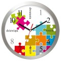Zegar aluminiowy puzzle polski