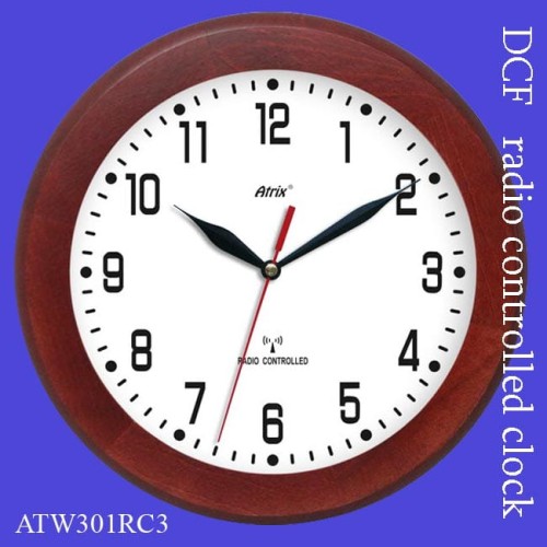 radiowy zegar drewniany mahoń