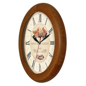 Zegar drewniany rondo róże #1