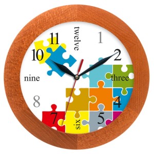 Zegar drewniany solid puzzle