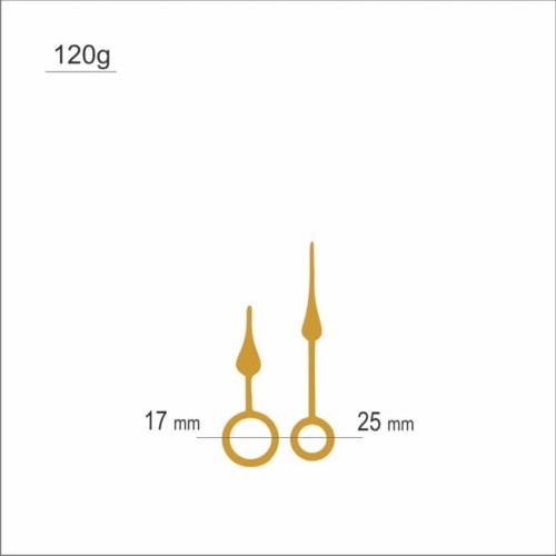 mini wskazówki zegarowe w kolorze złotym