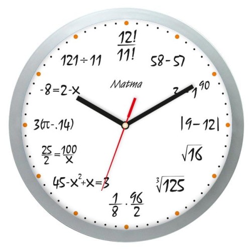 Zegar matematyczny srebrny