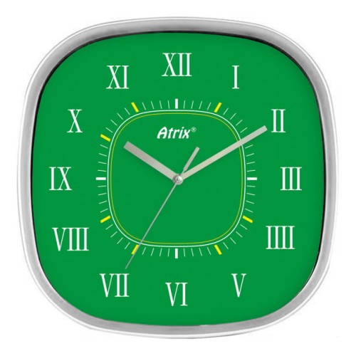 zegar kwadratowy zielona tarcza