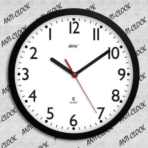 Zegar ścienny rewers z białą tarczą