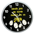 zabawny zegar z jajami srebrny