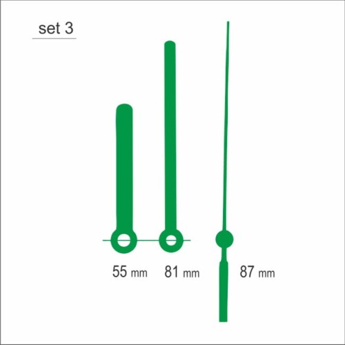 komplet wskazówek w kolorze zielonym