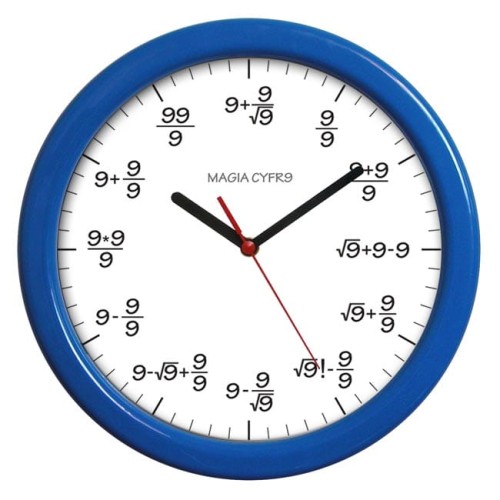 zegar ścienny matma niebieski