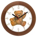 Zegar drewniany miś ciemny dąb