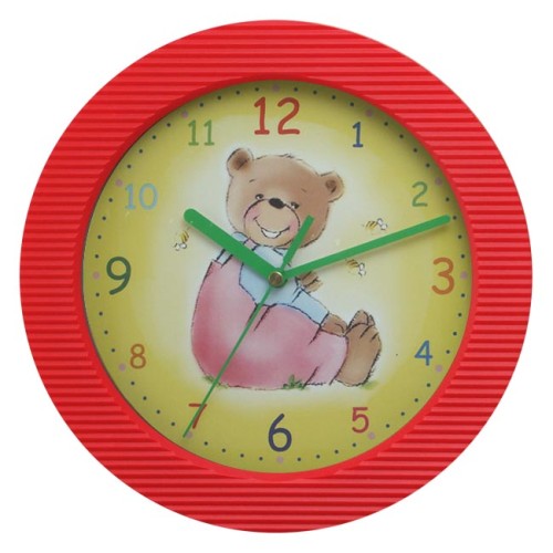 zegar ścienny miś czerwony