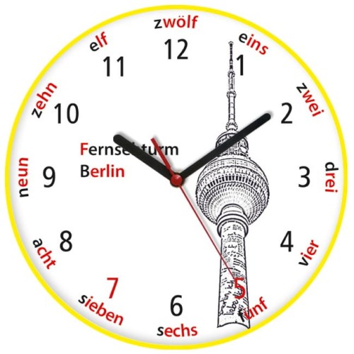 zegar Wieża TV Berlin żółty