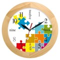 zegar drewniany puzzle jesion