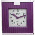 Zegar kwadrat falista ramka fioletowy