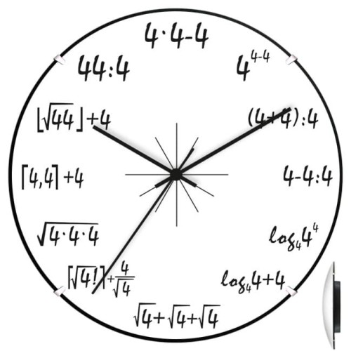 zegar matma liczba 4