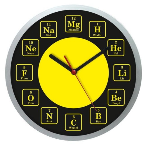 srebrny zegar dla chemika