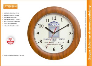 Zegar reklamowy drewnopodobny  /270mm