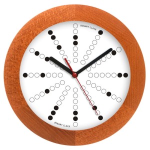 Zegar drewniany solid matma tarcza binarna