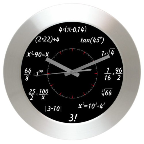 math aluminium clock